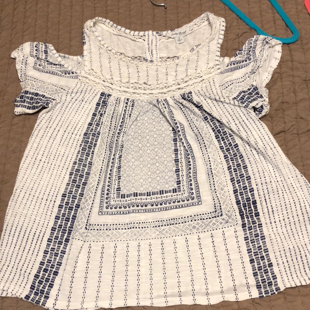 Lucky Brand Peek A Boo Shoulder Blouse